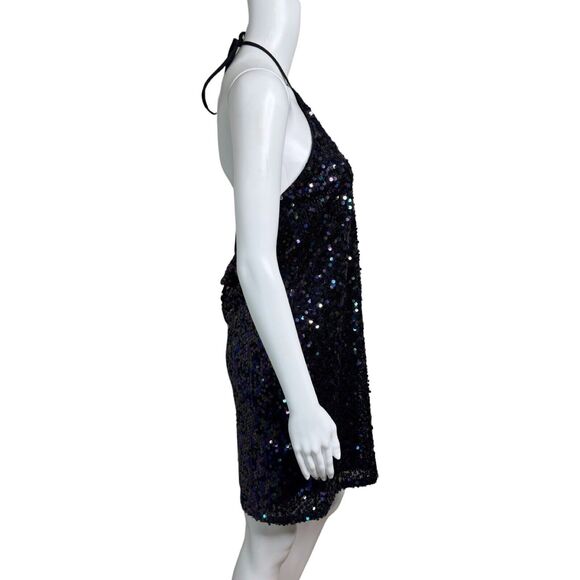 Jolt Dress Womens Small Black Multi Allover‎ Sequin Mini Shimmer Sparkle Party - Picture 2 of 8